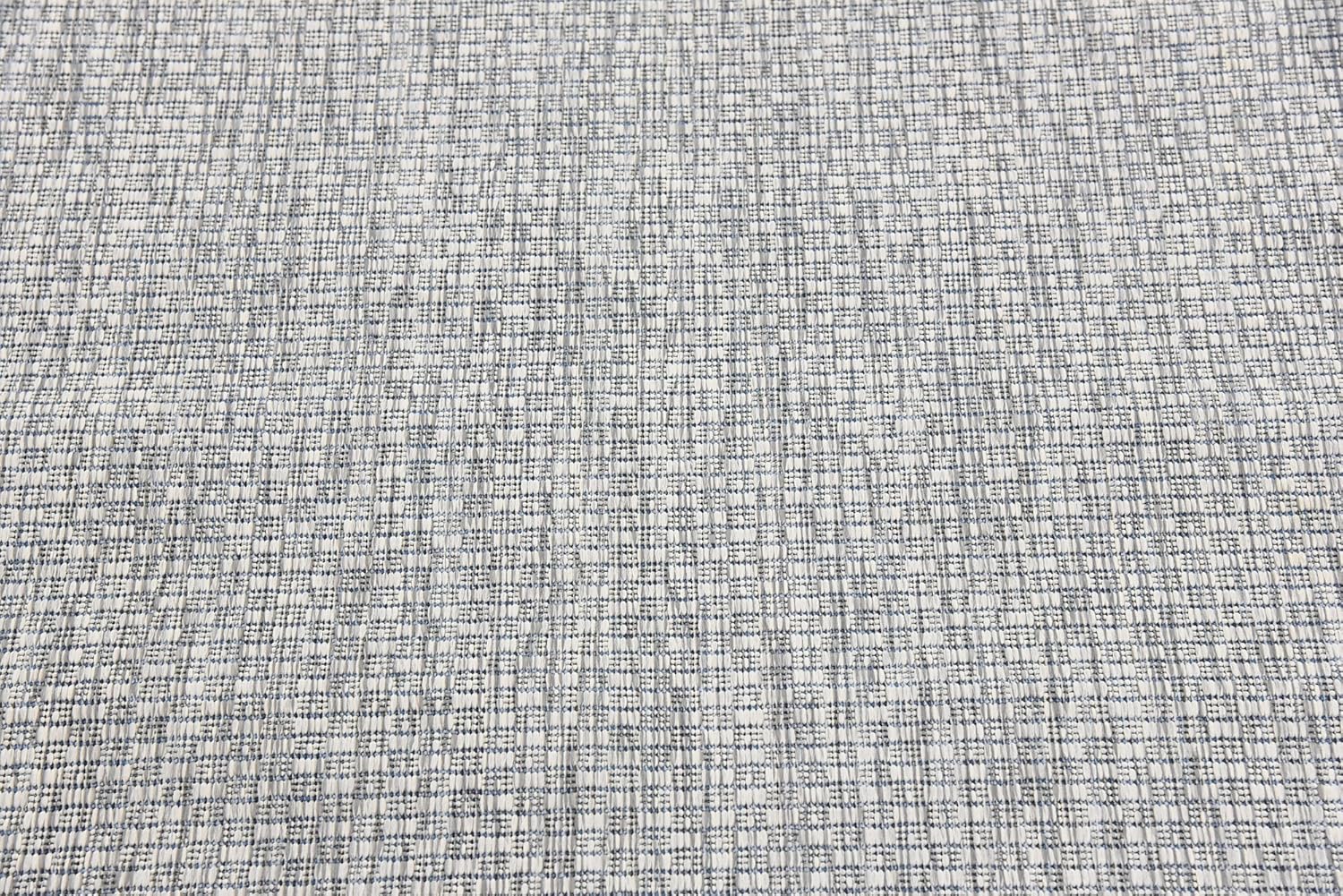 Unique Loom Collection Casual Transitional Solid Heathered Indoor/Outdoor Flatweave Area Rug (4' 1" x 6' 1" Rectangle, Light Gray/Ivory)