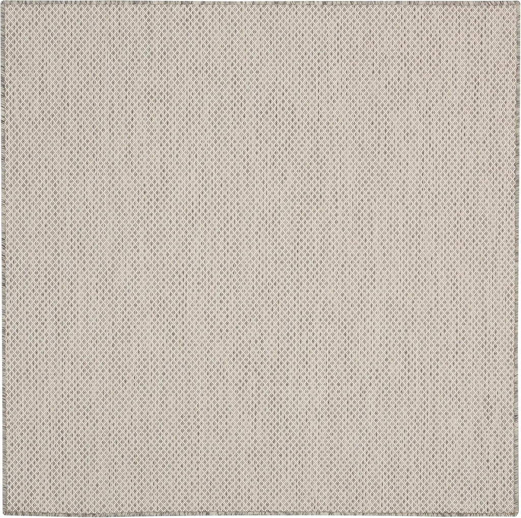 Nourison Home Courtyard 4' x Square Ivory Silver Fabric Modern Area Rug (4' Square)