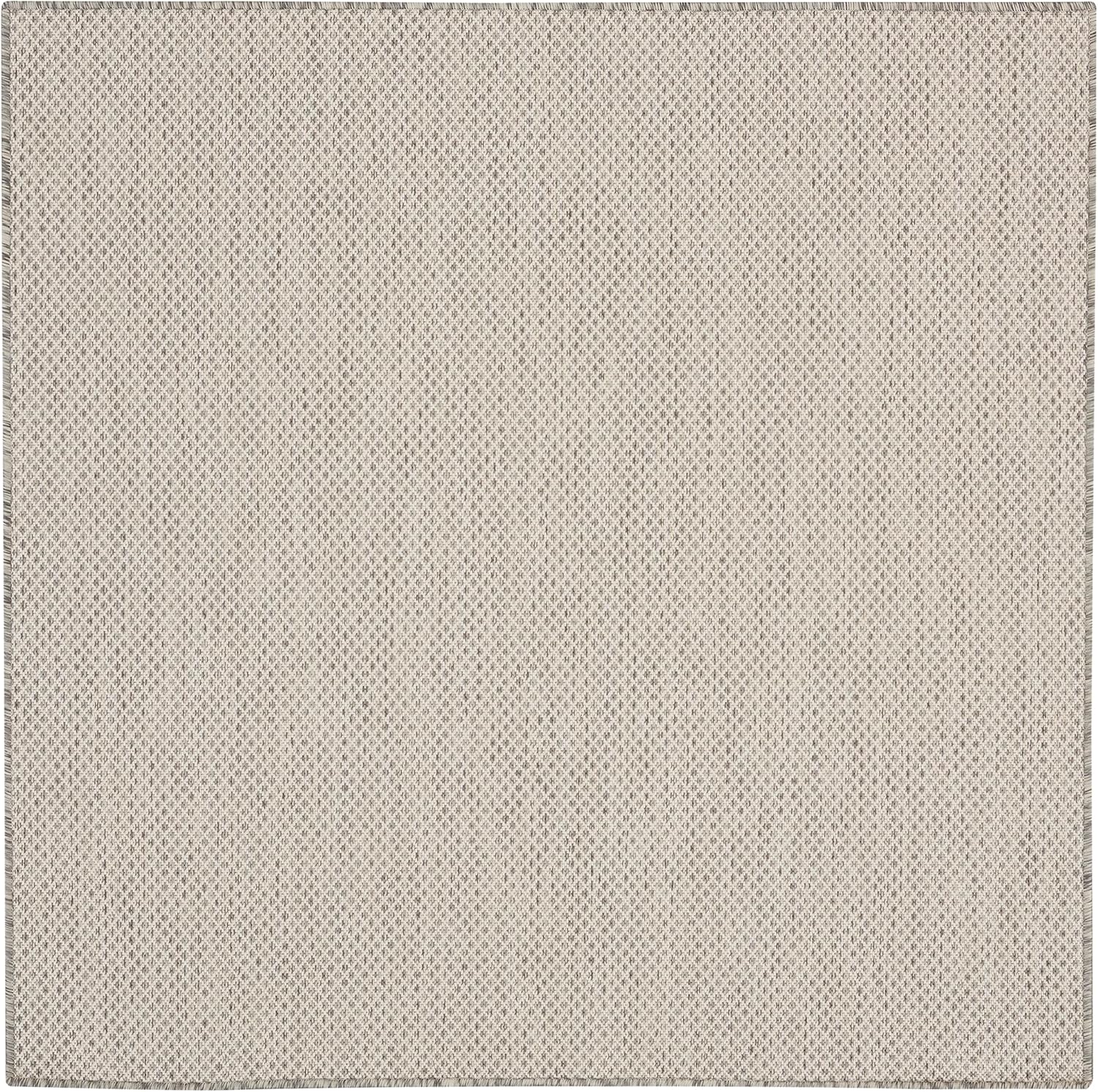 Nourison Home Courtyard 4' x Square Ivory Silver Fabric Modern Area Rug (4' Square)