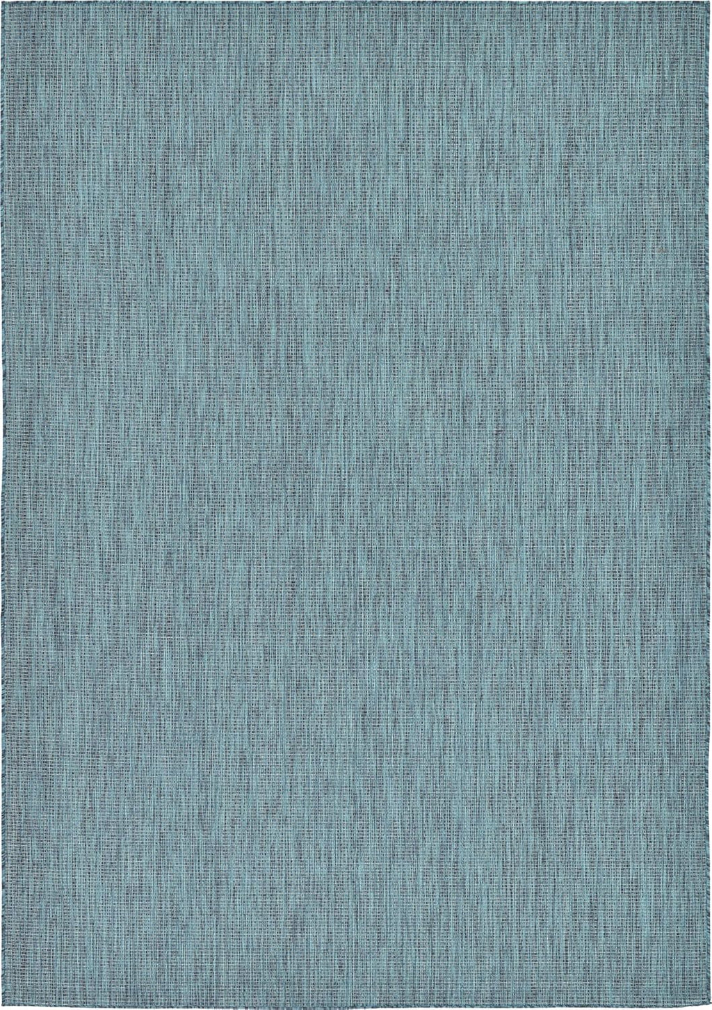 Unique Loom Collection Casual Transitional Solid Heathered Indoor/Outdoor Flatweave Area Rug (7' 1" x 10' Rectangle, Teal/Navy Blue)