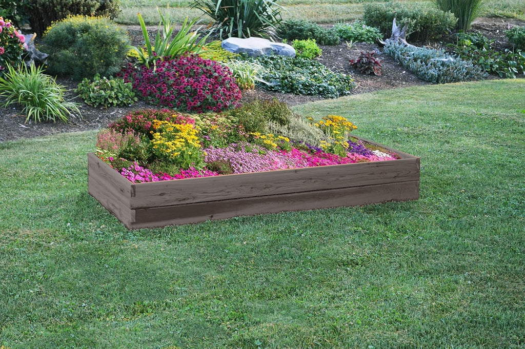 Red Cedar Wood Raised Vegetable Garden Bed - Amish Made in USA (11" Double Raised Bed, Gray Stain)