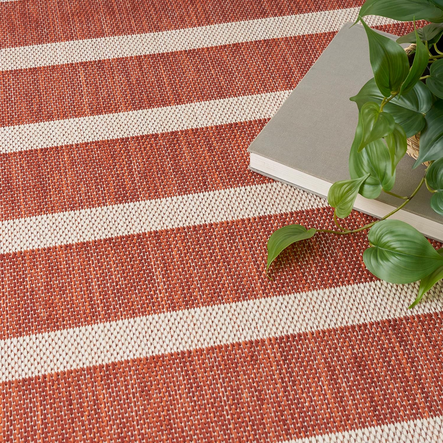 Nourison Home Positano Indoor/Outdoor Terracotta 4' x 6' Area Rug, Easy Cleaning, Non Shedding, Bed Room, Living Room, Dining Room, Deck, Backyard, Patio (4x6)