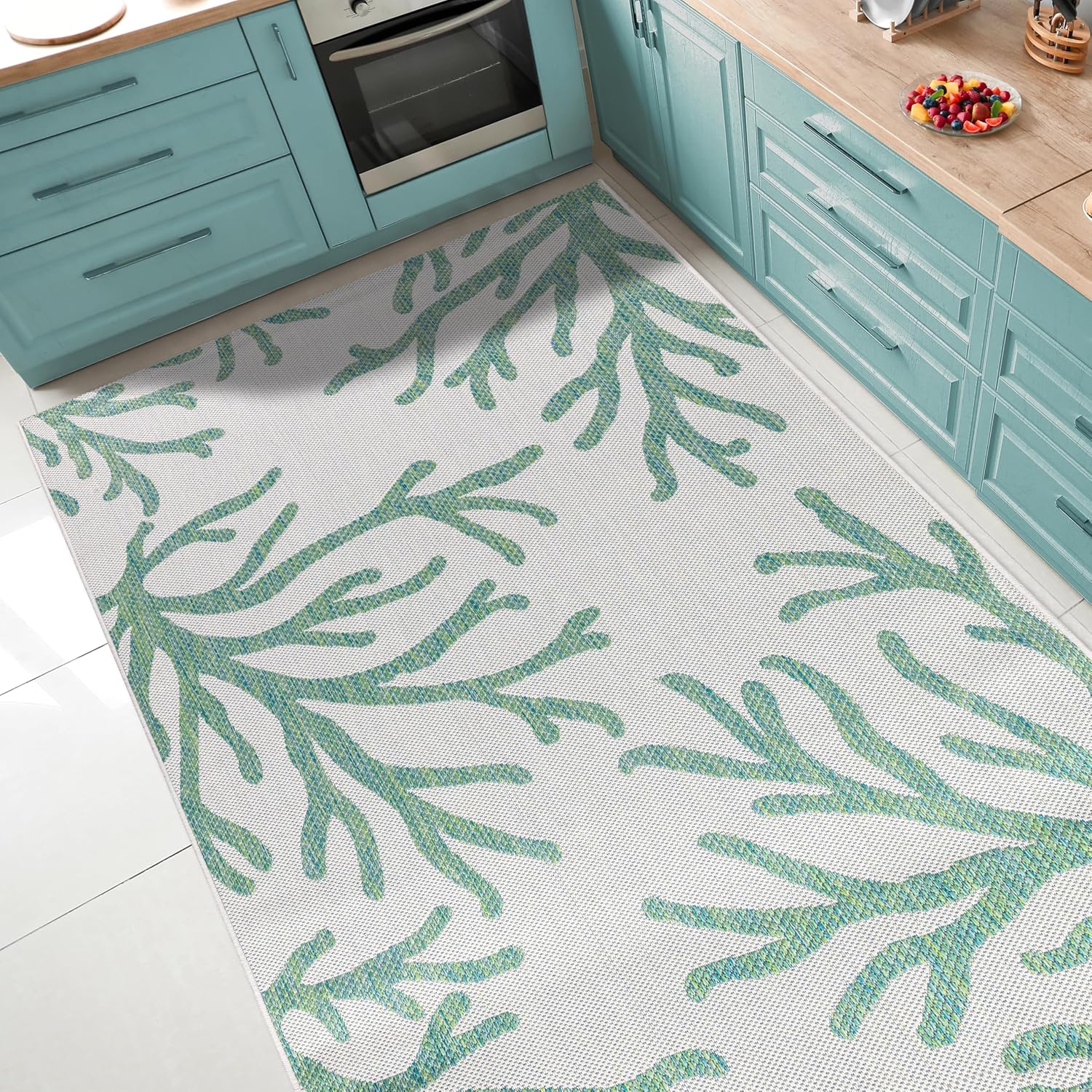 Keen Home Design Terrace Outdoor Throw Rug - 3x5 Washable Indoor/Outdoor Rug for Patio, Kitchen, Balcony, Beach, Garden, Deck and Porch, Size: 3'x5'