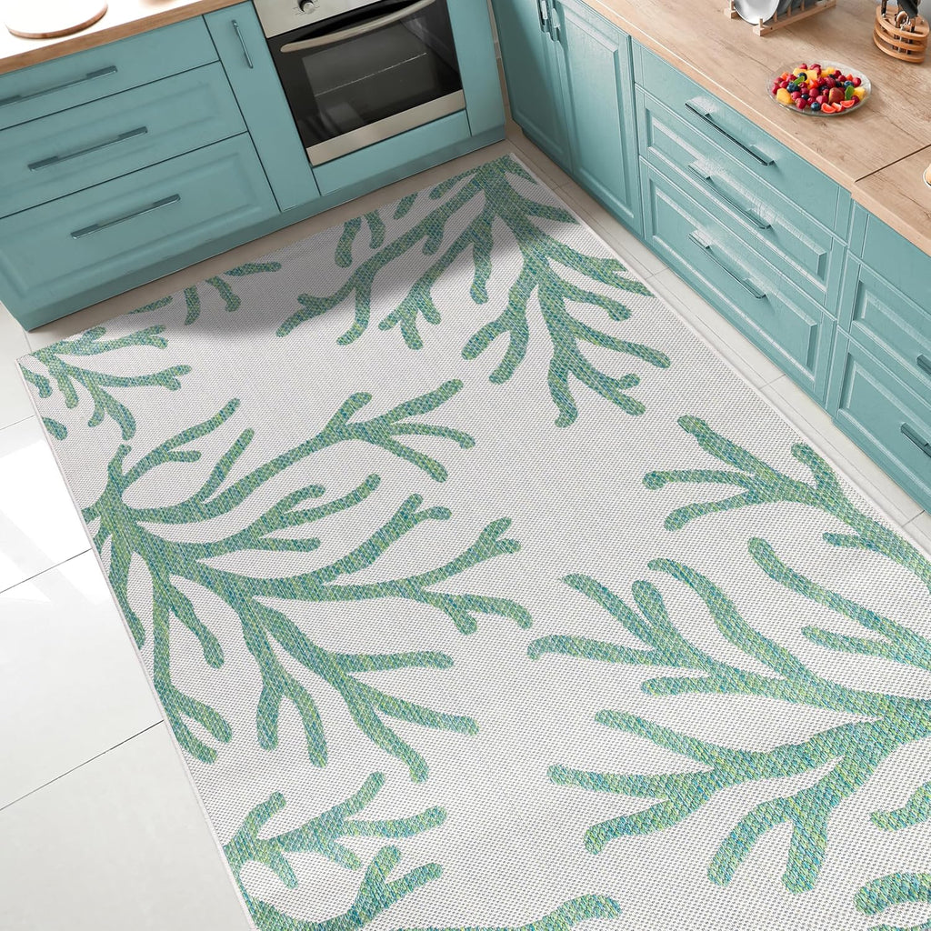 Keen Home Design Terrace Outdoor Area Rug - 6x9 Washable Indoor/Outdoor Rug for Patio, Kitchen, Balcony, Beach, Garden, Deck and Porch, Size: 6'x8'10"