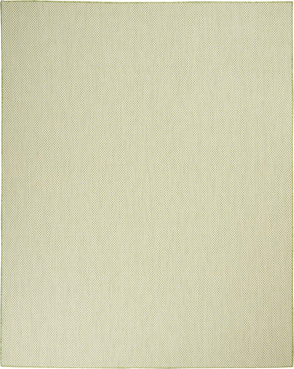 Nourison Courtyard Indoor/Outdoor Ivory Green 8' x 10' Area Rug, Geometric, Easy Cleaning, Non Shedding, Bed Room, Living Room, Dining Room, Deck, Patio, Backyard (8x10)
