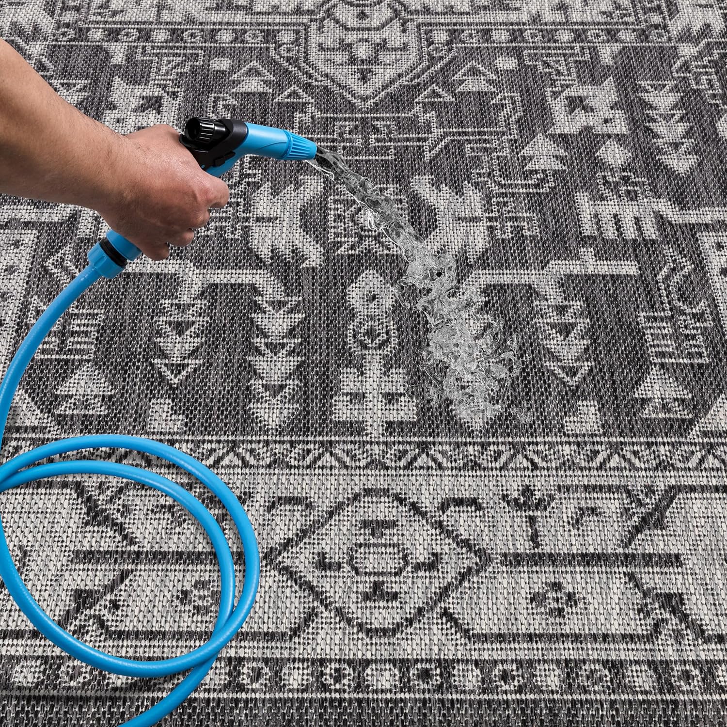 Keen Home Design Terrace Outdoor Area Rug - 9x12 Washable Indoor/Outdoor Rug for Patio, Kitchen, Balcony, Beach, Garden, Deck and Porch, Size: 8'10"x12'