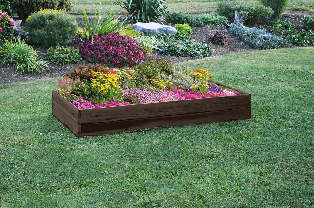 Red Cedar Wood Raised Vegetable Garden Bed - Amish Made in USA (11" Double Raised Bed, Walnut Stain)