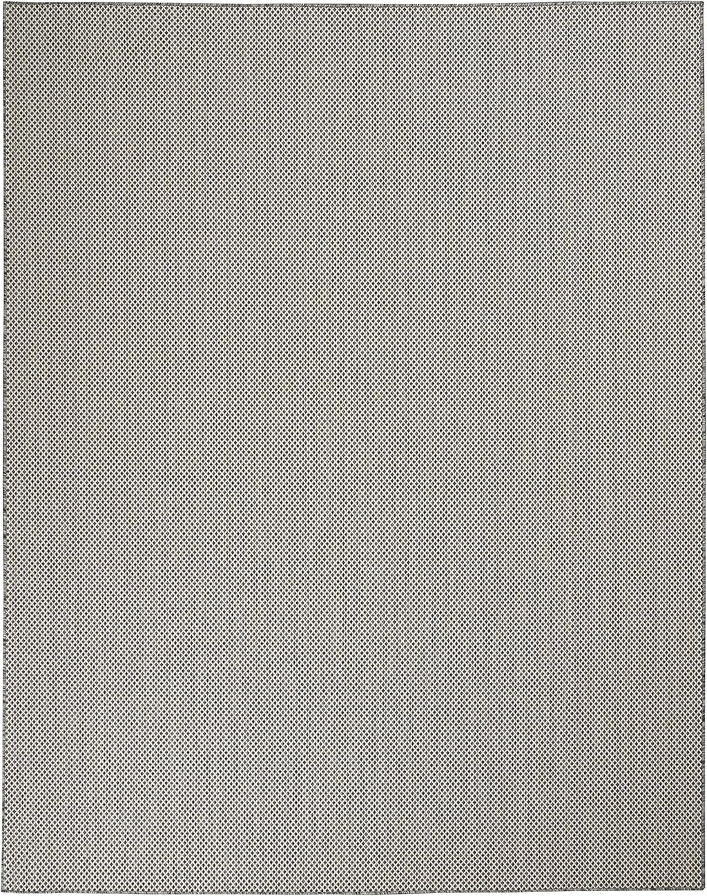 Nourison Home Courtyard 10' x 14' Ivory Charcoal Fabric Modern Area Rug (10' x 14')