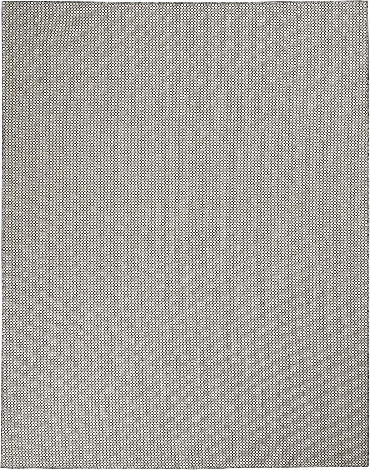 Nourison Home Courtyard 10' x 14' Ivory Charcoal Fabric Modern Area Rug (10' x 14')