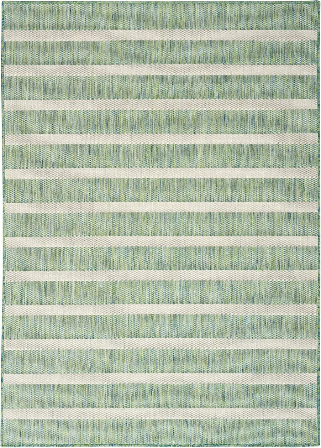 Nourison Home Positano Indoor/Outdoor Blue Green Ivory 7' x 10' Area Rug, Easy Cleaning, Non Shedding, Bed Room, Living Room, Dining Room, Deck, Backyard, Patio (7x10)