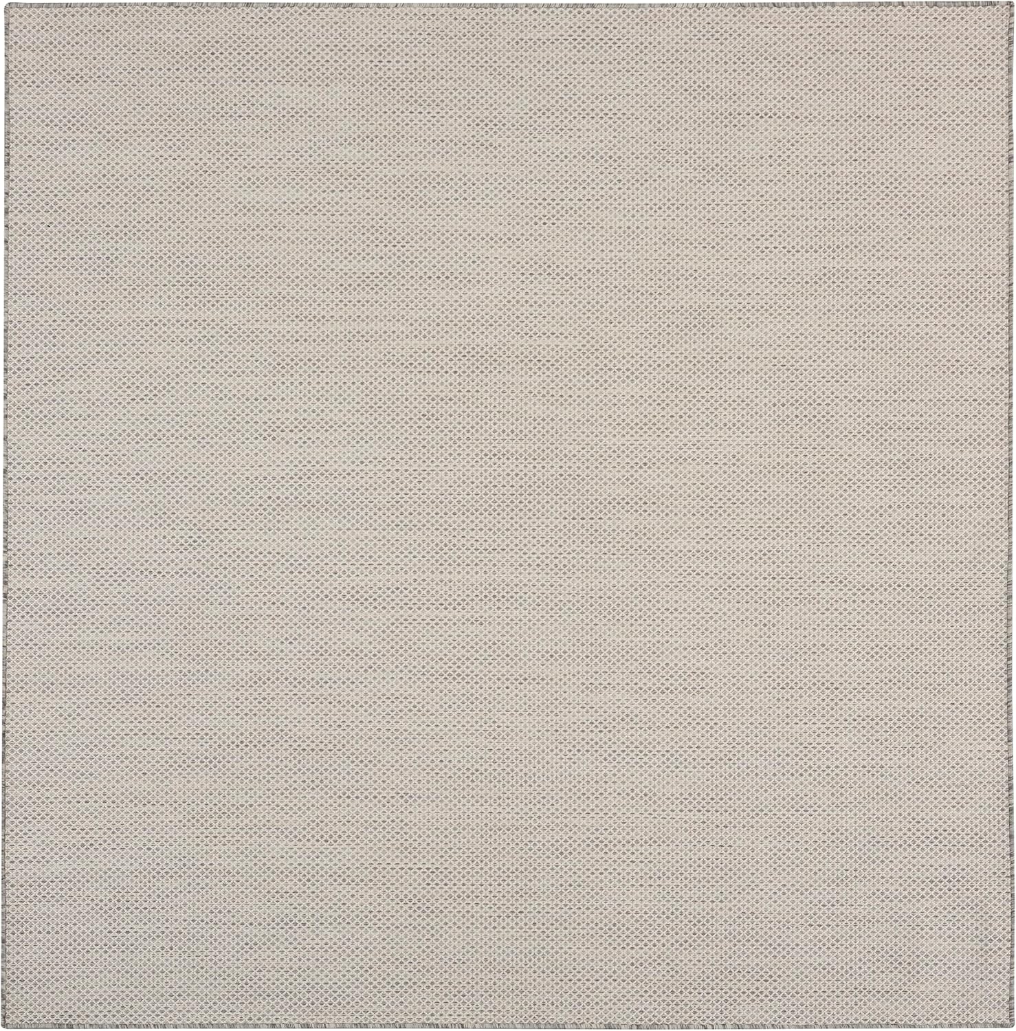 Nourison Home Courtyard 8' x Square Ivory Silver Fabric Modern Area Rug (8' Square)