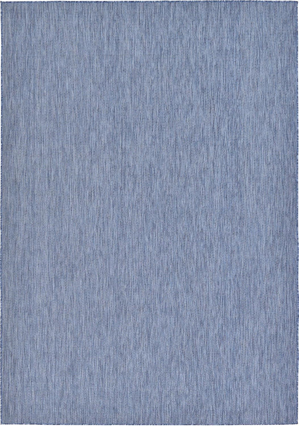 Unique Loom Collection Casual Transitional Solid Heathered Indoor/Outdoor Flatweave Area Rug (8' x 11' 4" Rectangle, Blue/Navy Blue)