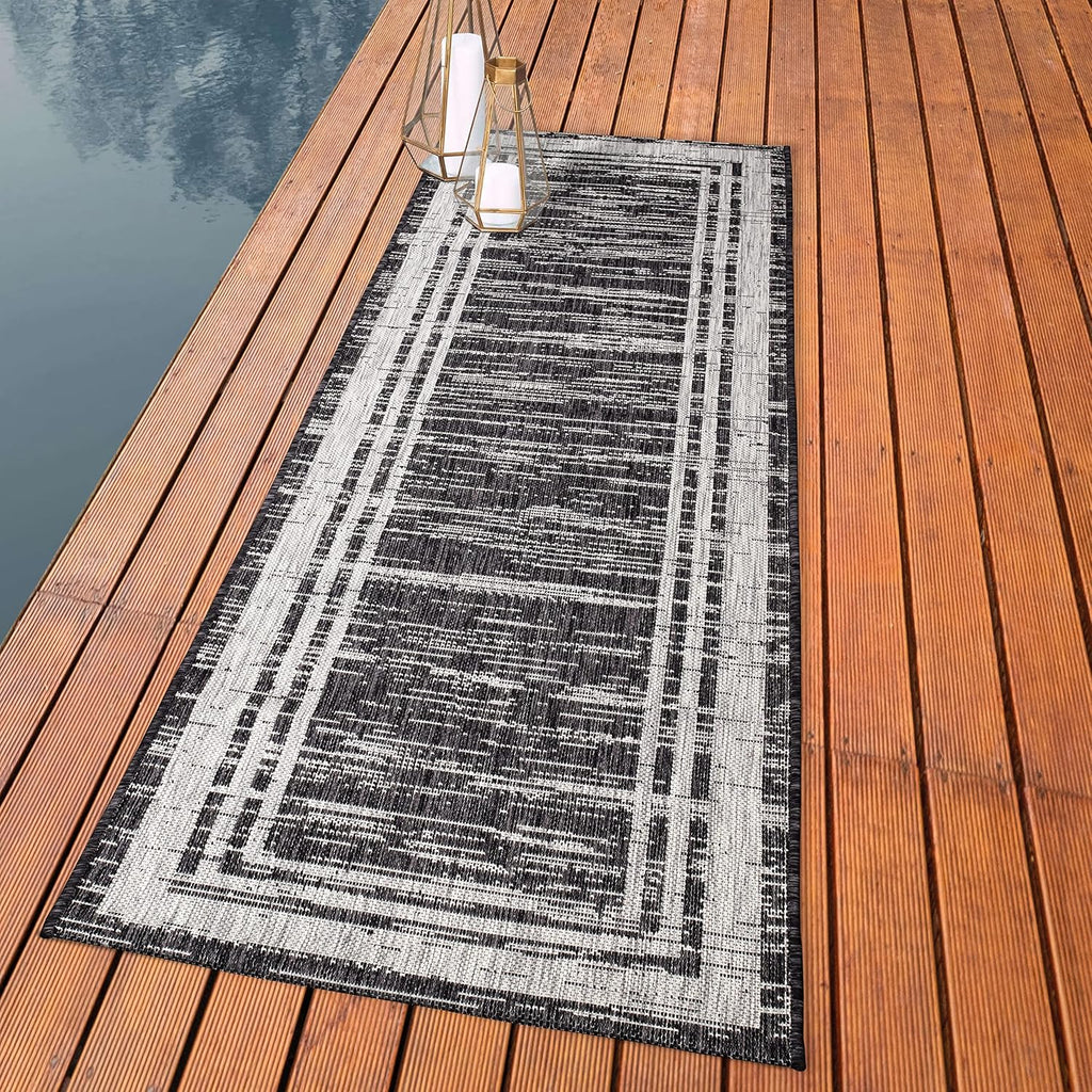 Keen Home Design Outdoor Runner Rug - 2x8 Washable Indoor/Outdoor Rug for Patio, Balcony, Kitchen, Garden, Beach, Deck and Porch. Size: 2'2" x 7'7"