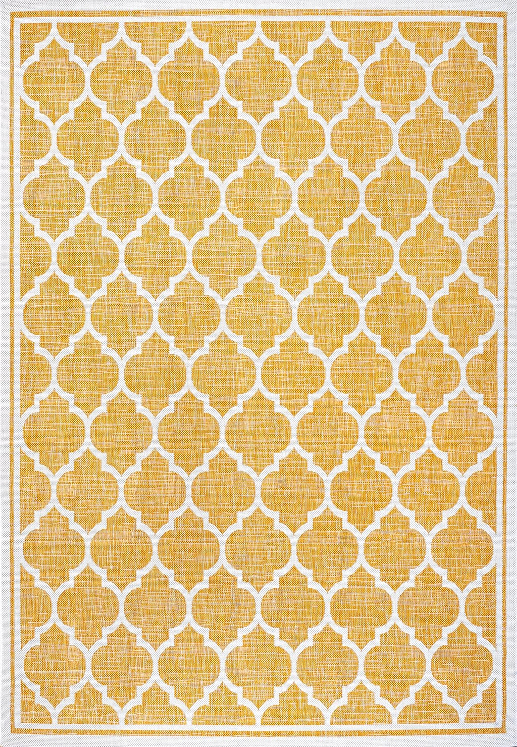 Eyely BMS109F-3 Santa Monica Trebol Moroccan Trellis Textured Weave Indoor/Outdoor Area Rug Coastal;Bohemian, Bedroom, Backyard, Patio, Easy-Cleaning, Non-Shedding, 3 X 5, Yellow/Cream