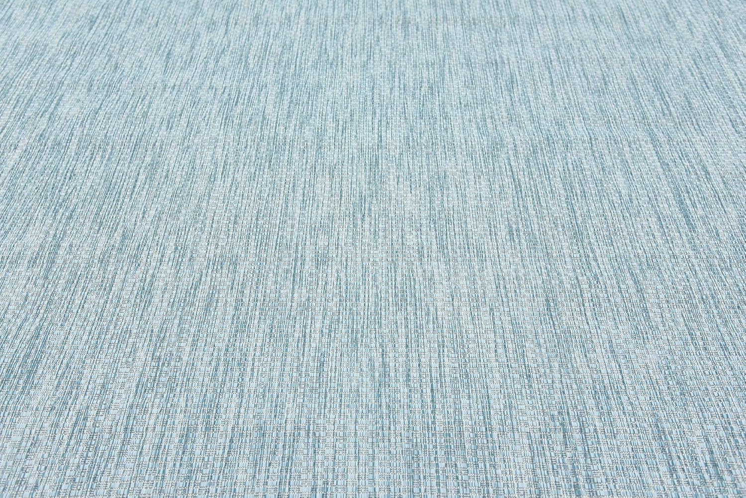 Unique Loom Collection Casual Transitional Solid Heathered Indoor/Outdoor Flatweave Area Rug (8' x 11' 4" Rectangle, Aquamarine/Ivory)