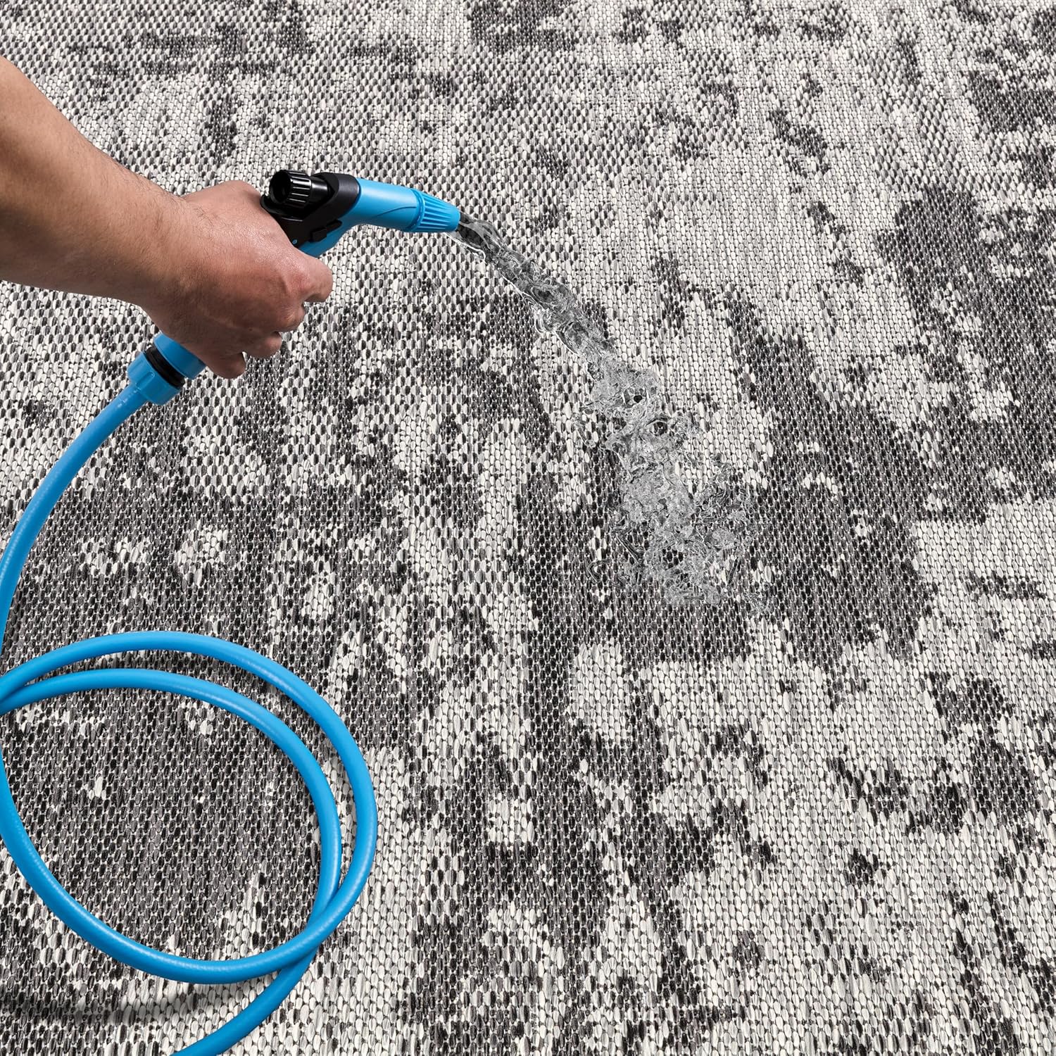 Keen Home Design Terrace Outdoor Area Rug - 6x9 Washable Indoor/Outdoor Rug for Patio, Kitchen, Balcony, Beach, Garden, Deck and Porch, Size: 6'x8'10"