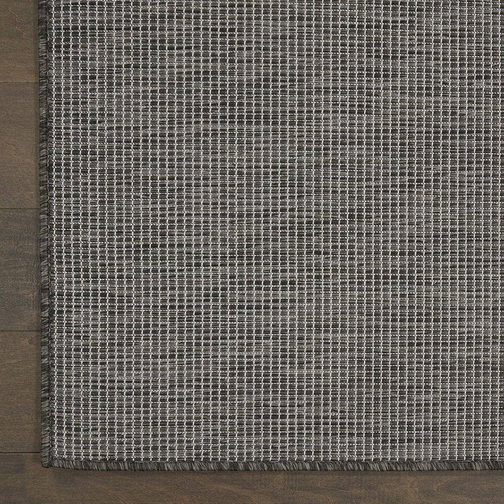 Nourison Positano Indoor-Outdoor Charcoal 4' x 6' Area Rug, Easy Cleaning, Non Shedding, Bed Room, Living Room, Dining Room, Backyard, Deck, Patio (4x6)
