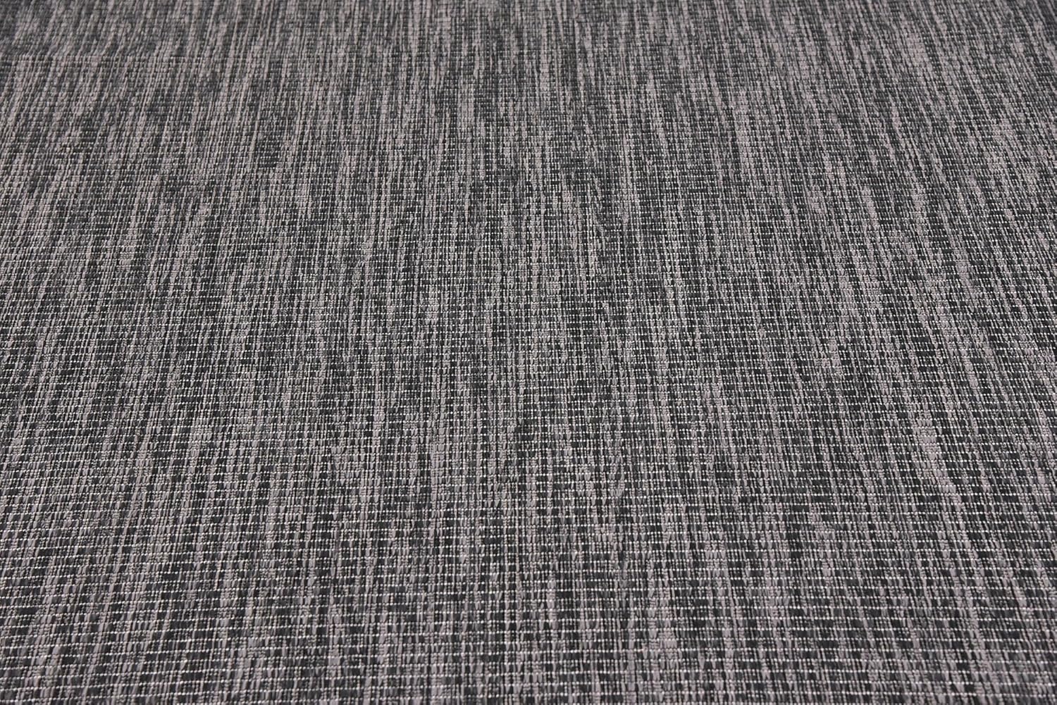 Unique Loom Collection Casual Transitional Solid Heathered Indoor/Outdoor Flatweave Area Rug (8' x 11' 4" Rectangle, Black/Ivory)