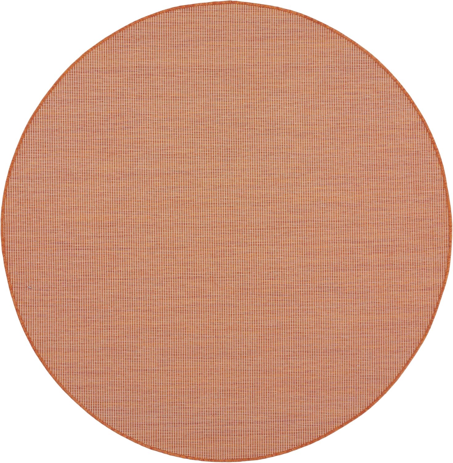 Nourison Positano Indoor/Outdoor Terracotta 6' x Round Area Rug, Easy Cleaning, Non Shedding, Bed Room, Living Room, Dining Room, Backyard, Deck, Patio (6 Round)