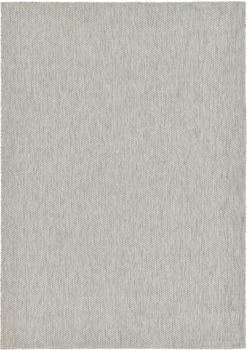 Unique Loom Outdoor Solid Collection Area Rug (8' x 11' 4" Rectangle Light Gray/Ivory)