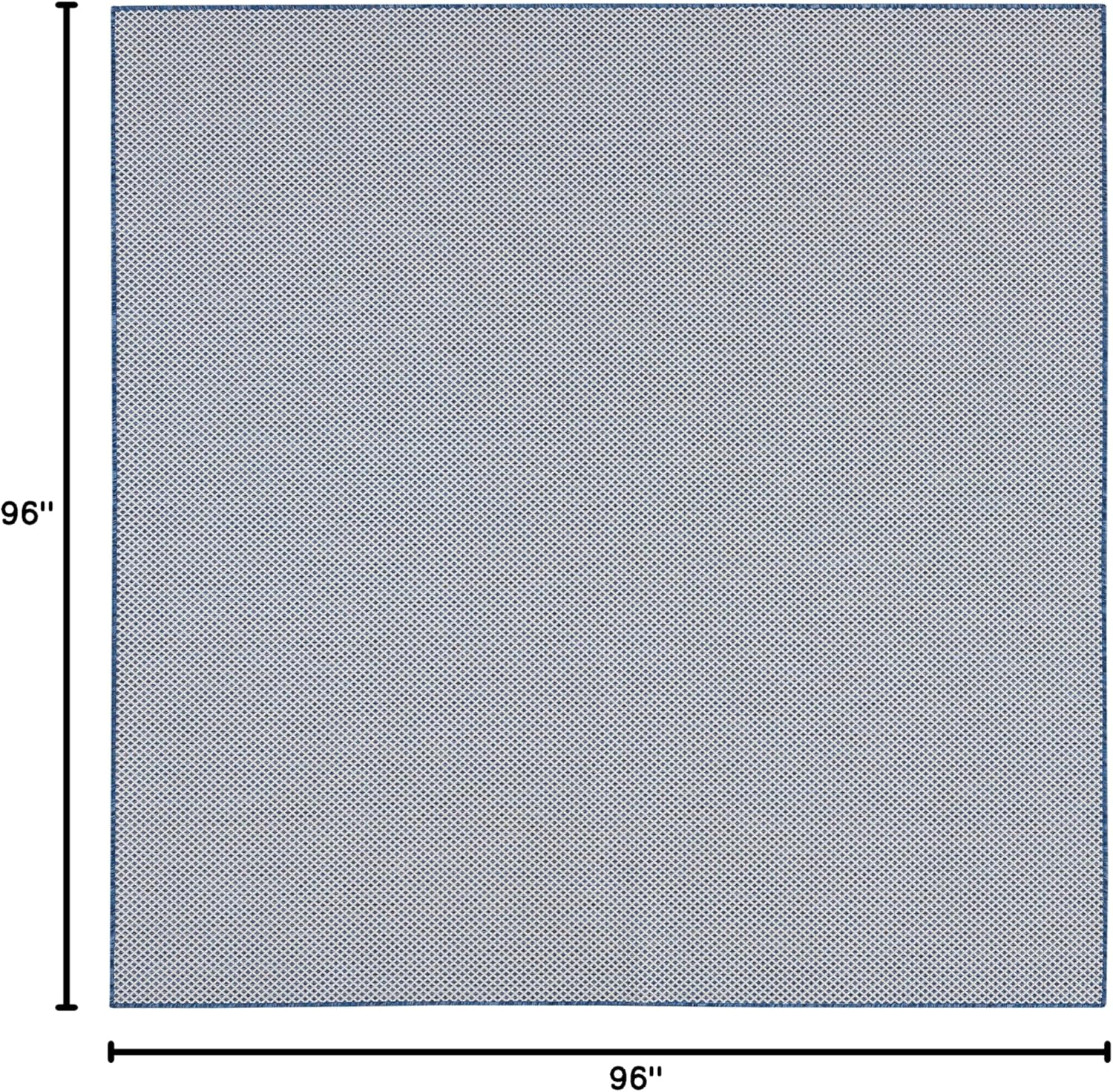 Nourison Home Courtyard Indoor/Outdoor Ivory Blue 8' x Square Area Rug, Easy Cleaning, Non Shedding, Bed Room, Living Room, Dining Room, Backyard, Deck, Patio (8 Square)