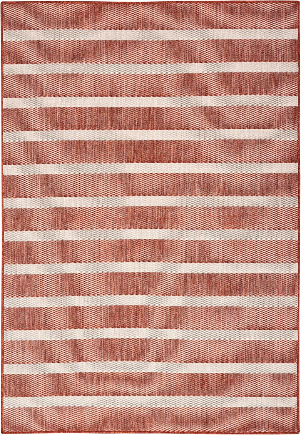 Nourison Home Positano Indoor/Outdoor Terracotta 4' x 6' Area Rug, Easy Cleaning, Non Shedding, Bed Room, Living Room, Dining Room, Deck, Backyard, Patio (4x6)