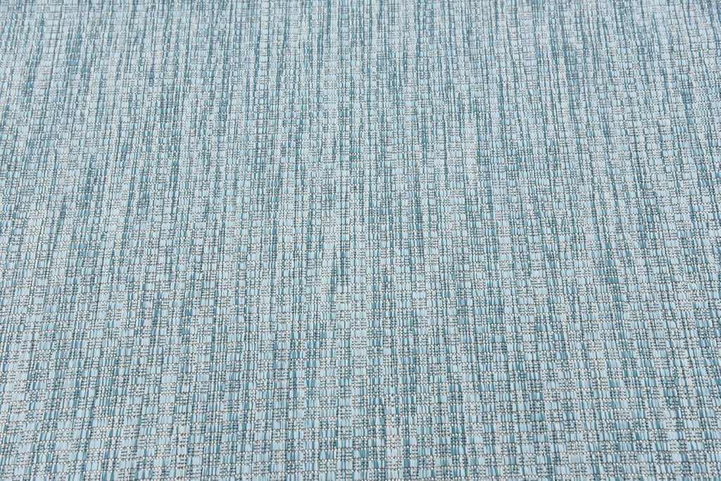 Unique Loom Collection Casual Transitional Solid Heathered Indoor/Outdoor Flatweave Area Rug (4' 1" x 6' 1" Rectangle, Aquamarine/Ivory)