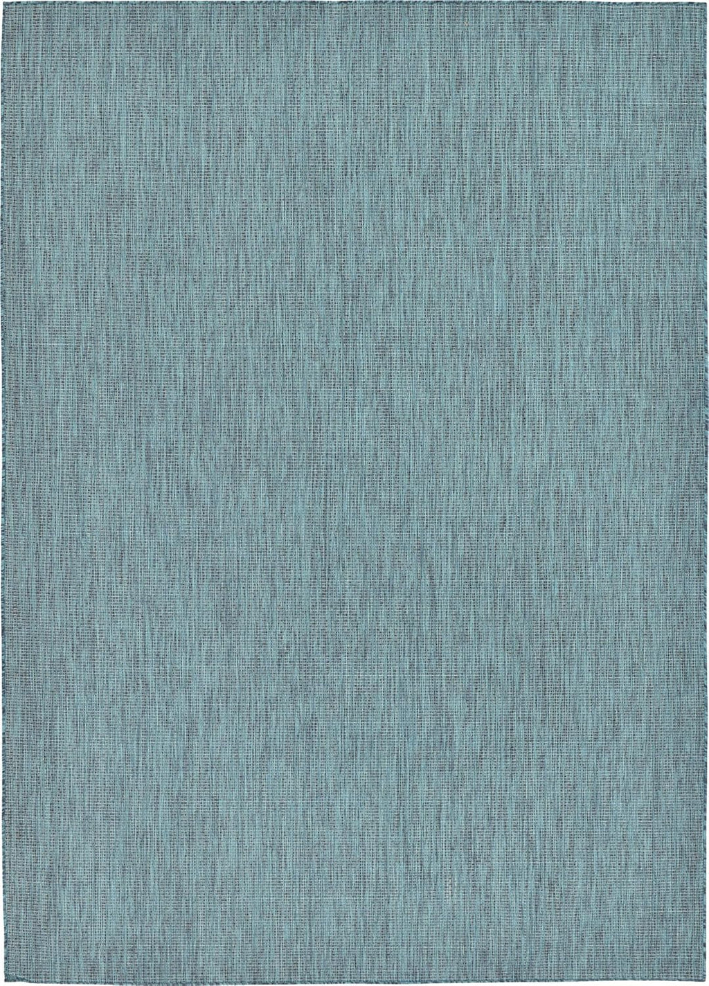 Unique Loom Collection Casual Transitional Solid Heathered Indoor/Outdoor Flatweave Area Rug (8' x 11' 4" Rectangle, Teal/Navy Blue)