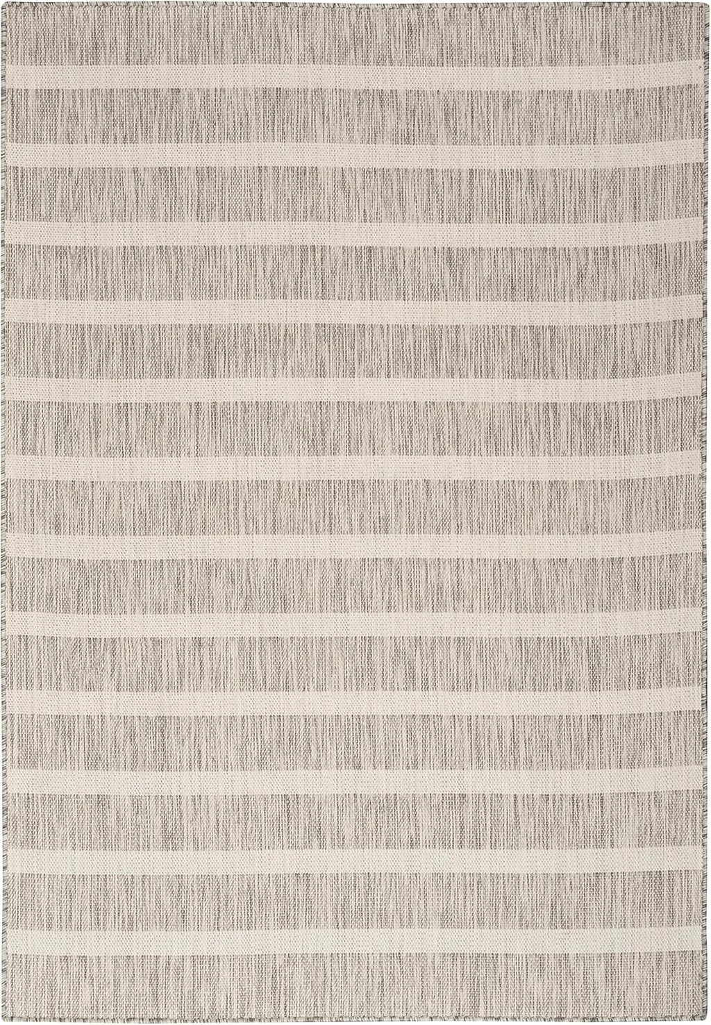 Nourison Home Positano Indoor/Outdoor Grey Ivory 5' x 7' Area Rug, Easy Cleaning, Non Shedding, Bed Room, Living Room, Dining Room, Deck, Backyard, Patio (5x7)