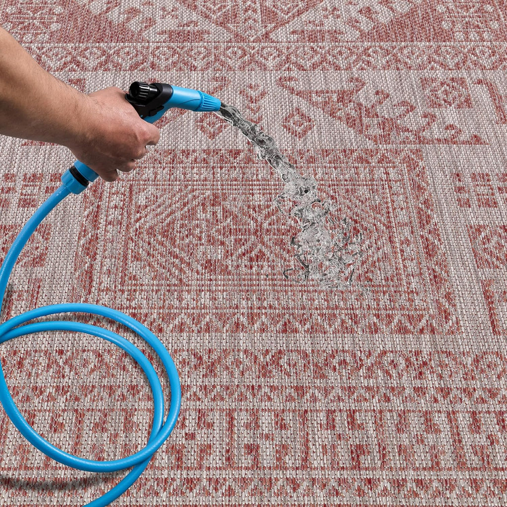 Keen Home Design Terrace Outdoor Round Rug - 5ft Round Washable Indoor/Outdoor Rug for Patio, Kitchen, Balcony, Beach, Garden, Deck and Porch, Size: 5'3" Round