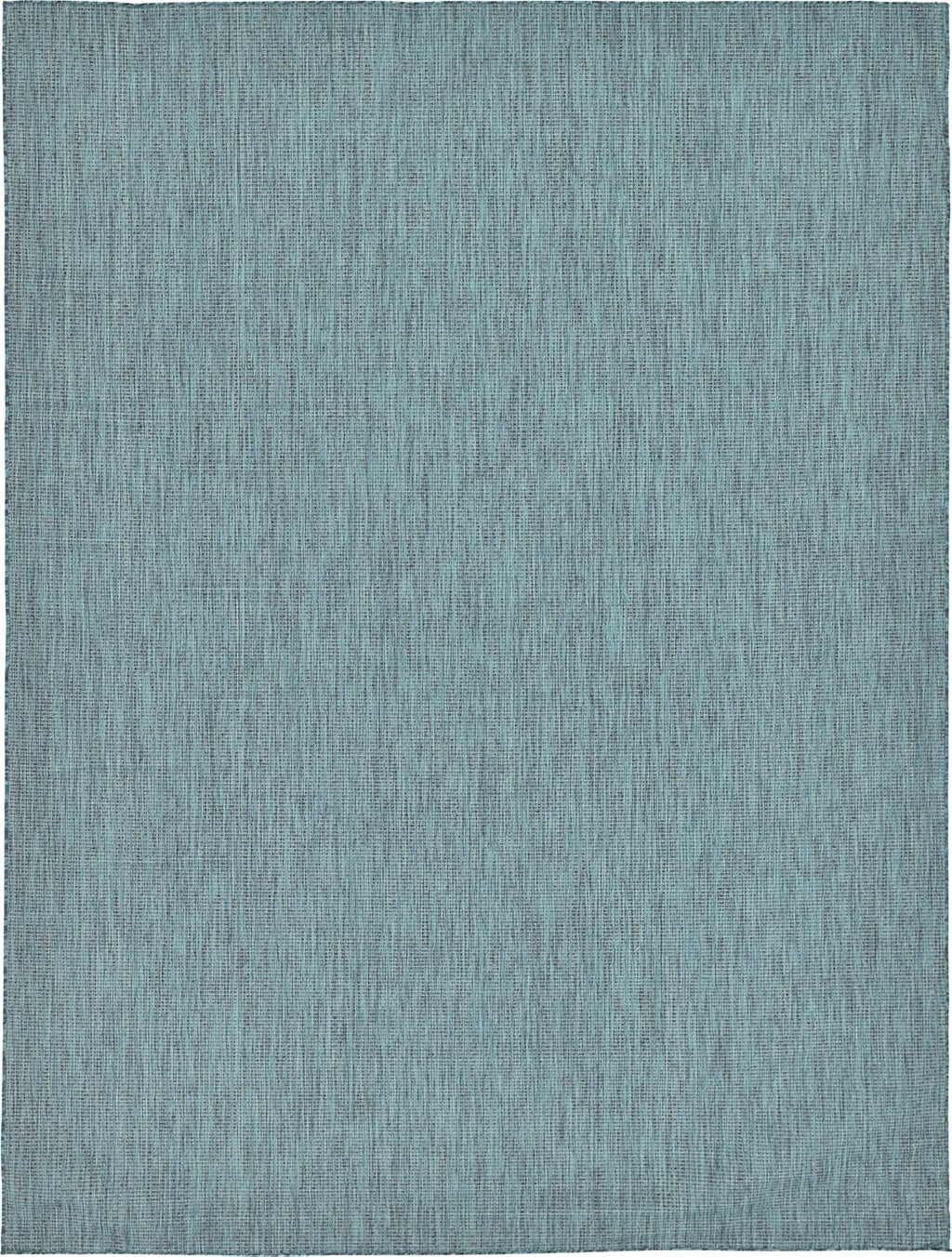 Unique Loom Collection Casual Transitional Solid Heathered Indoor/Outdoor Flatweave Area Rug (9' x 12' Rectangle, Teal/Navy Blue)