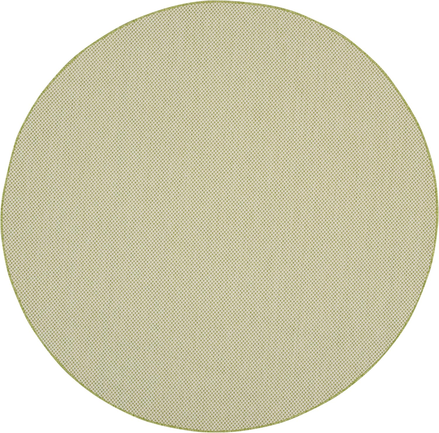 Nourison Home Courtyard Indoor/Outdoor Ivory Green 8' x Round Area Rug, Easy Cleaning, Non Shedding, Bed Room, Living Room, Dining Room, Backyard, Deck, Patio (8 Round)