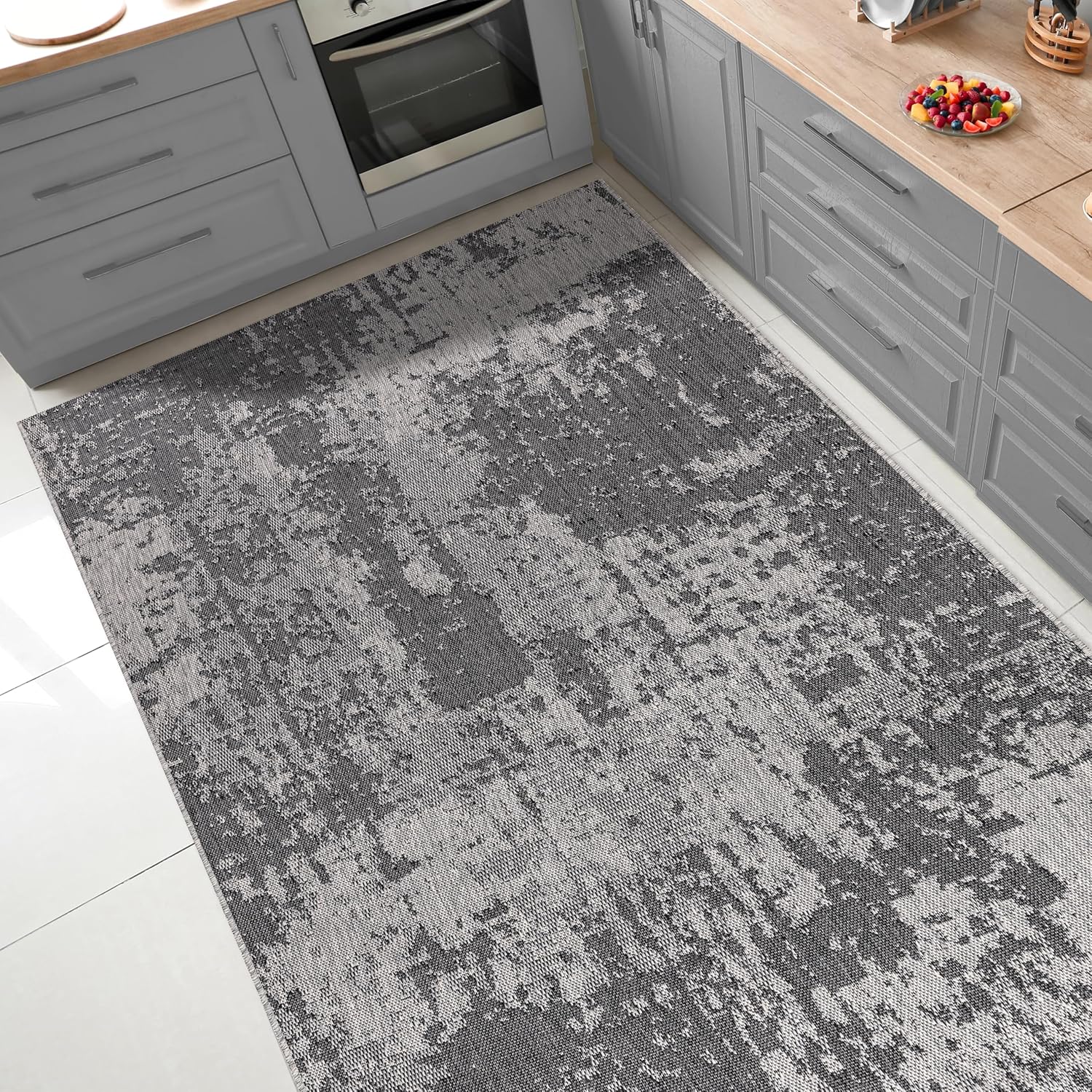 Keen Home Design Terrace Outdoor Area Rug - 4x6 Washable Indoor/Outdoor Rug for Patio, Kitchen, Balcony, Beach, Garden, Deck and Porch, Size: 3'10"x5'7"