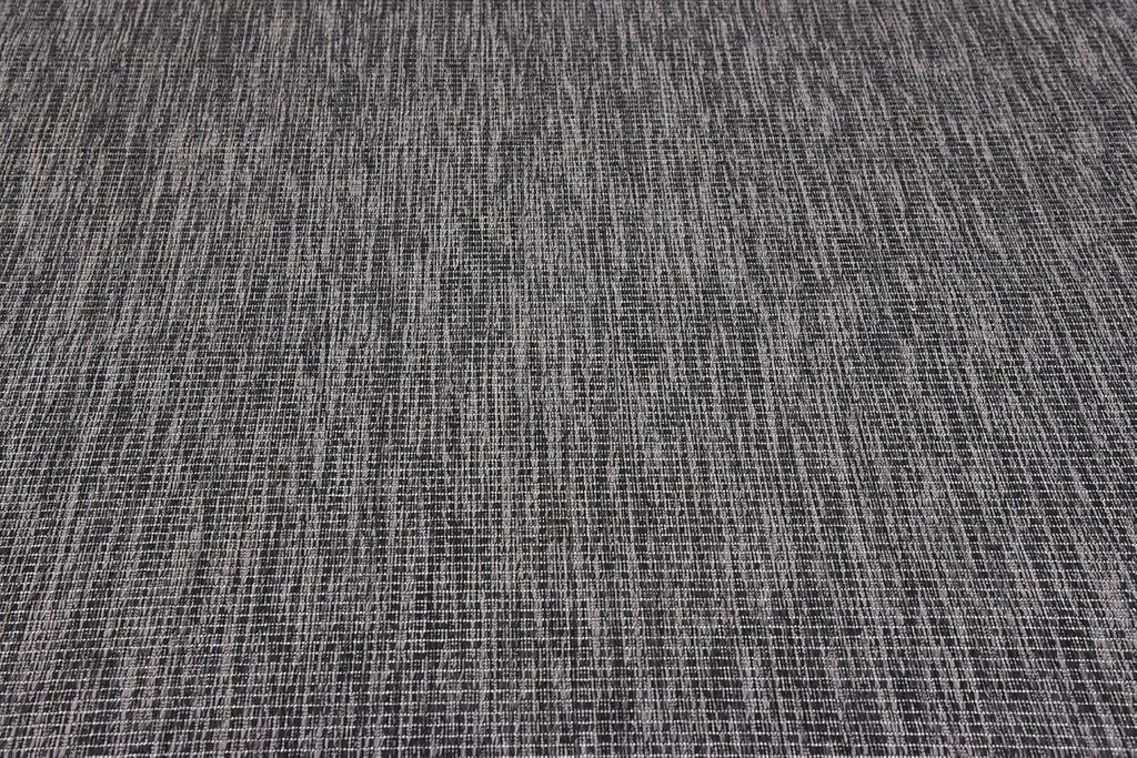 Unique Loom Collection Casual Transitional Solid Heathered Indoor/Outdoor Flatweave Area Rug (7' 1" x 10' Rectangle, Black/Ivory)