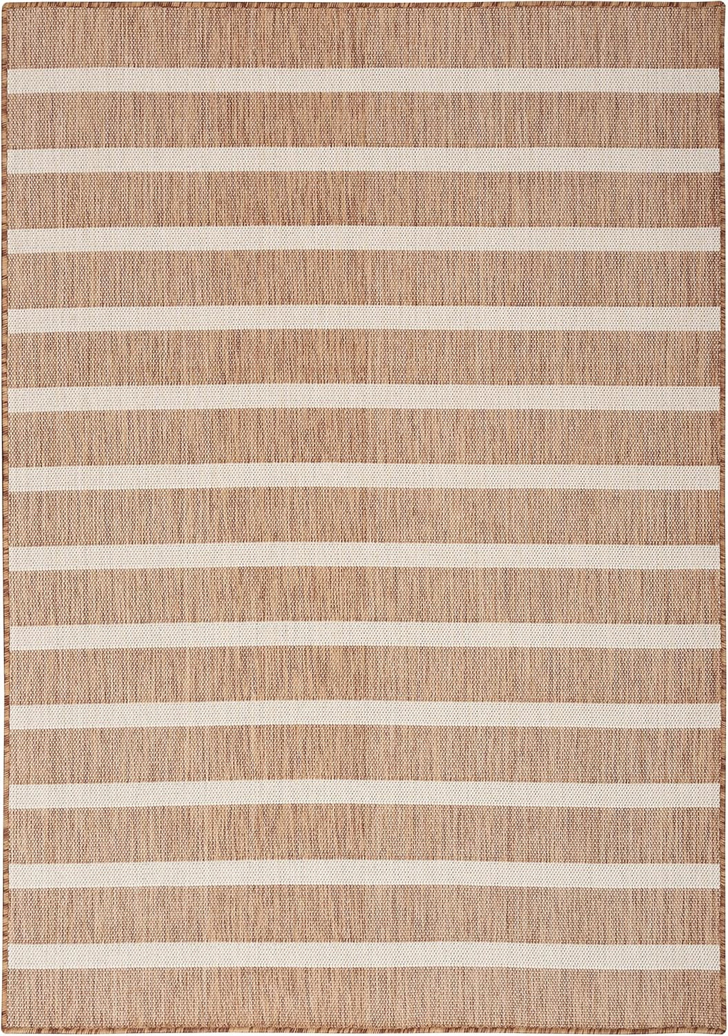 Nourison Home Positano Indoor/Outdoor Jute Ivory 5' x 7' Area Rug, Easy Cleaning, Non Shedding, Bed Room, Living Room, Dining Room, Deck, Backyard, Patio (5x7)