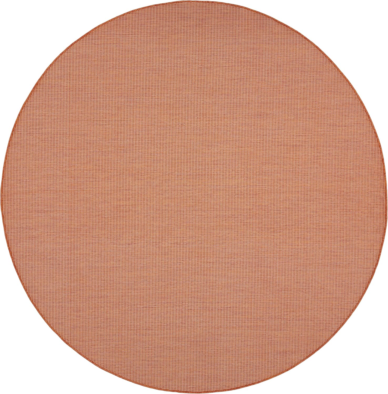 Nourison Positano Indoor/Outdoor Terracotta 8' x Round Area Rug, Easy Cleaning, Non Shedding, Bed Room, Living Room, Dining Room, Backyard, Deck, Patio (8 Round)