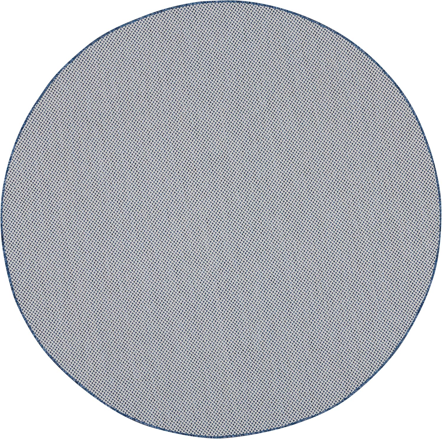 Nourison Home Courtyard 8' x Round Ivory Blue Fabric Modern Area Rug (8' Round)