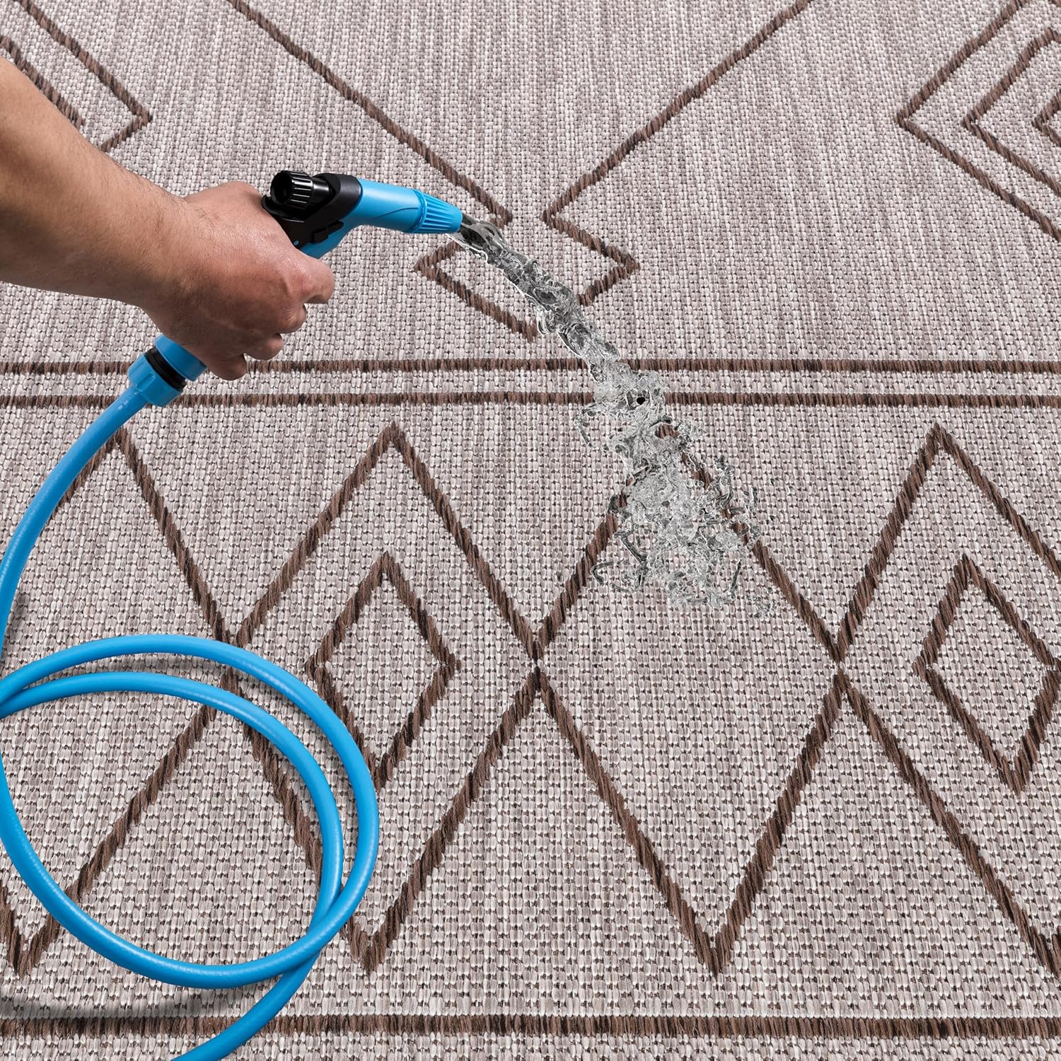 Keen Home Design Terrace Outdoor Area Rug - 8x10 Washable Indoor/Outdoor Rug for Patio, Kitchen, Balcony, Beach, Garden, Deck and Porch, Size: 7'7"x10'