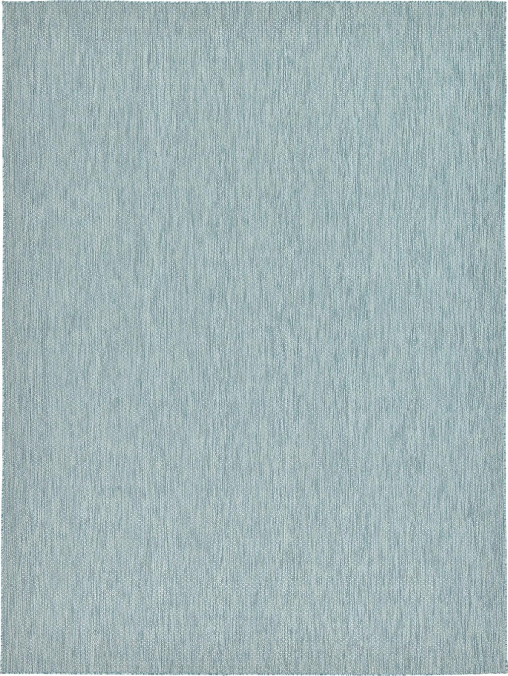Unique Loom Collection Casual Transitional Solid Heathered Indoor/Outdoor Flatweave Area Rug (9' x 12' Rectangle, Aquamarine/Ivory)