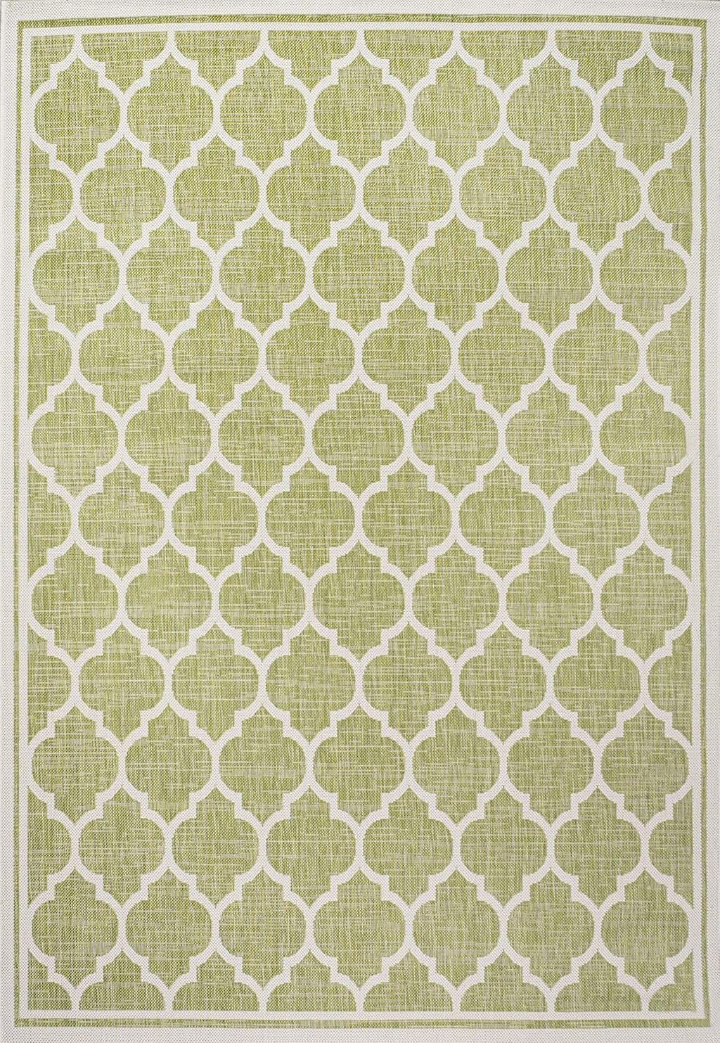 Eyely BMS109G-8 Santa Monica Trebol Moroccan Trellis Textured Weave Indoor/Outdoor Area Rug Coastal;Bohemian, Bedroom, Backyard, Patio, Easy-Cleaning, Non-Shedding, 8 X 10, Green/Cream