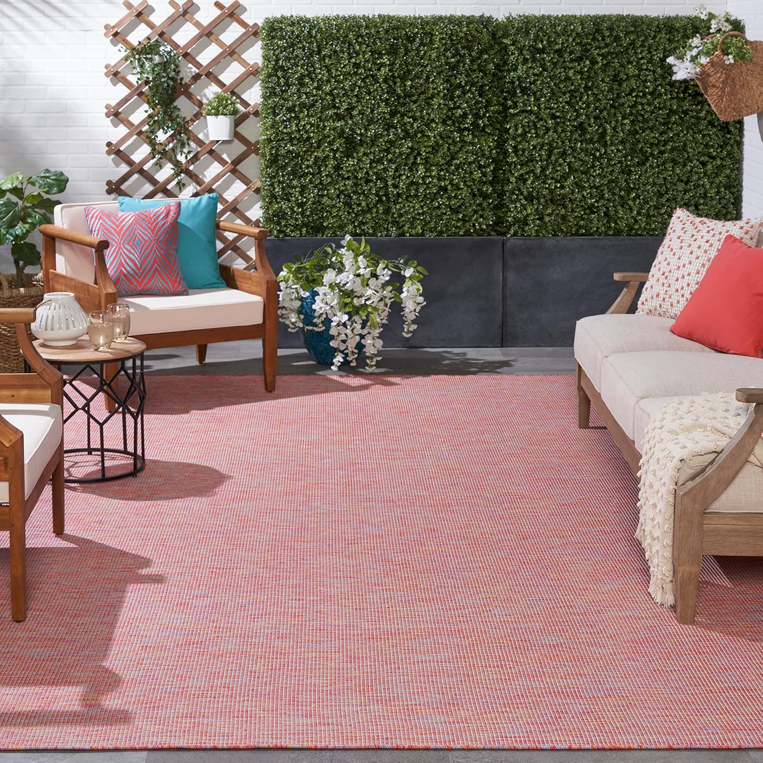 Nourison Home Positano Indoor/Outdoor Rainbow 9' x 12' Area Rug, Easy Cleaning, Non Shedding, Bed Room, Living Room, Dining Room, Backyard, Deck, Patio (9x12)