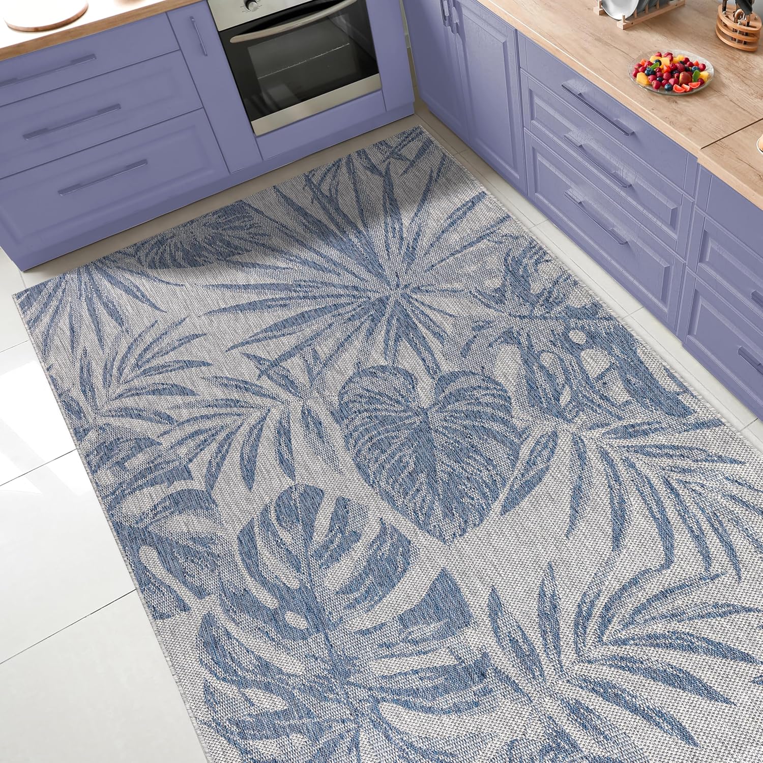 Keen Home Design Terrace Outdoor Area Rug - 8x10 Washable Indoor/Outdoor Rug for Patio, Kitchen, Balcony, Beach, Garden, Deck and Porch, Size: 7'7"x10'